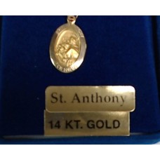 St Anthony  Medal 14 kt Gold